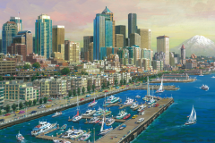 Seattle Water Front Evening 8.7" x 13.5" 2012
