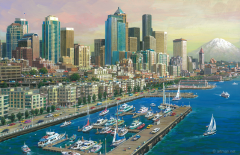 Seattle Water Front Evening 8.7" x 13.5" 2012