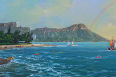 Chen-Hawaii-Waikiki-Panorama-2023-12-x-32-Acrylic-on-Board